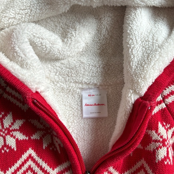 Hanna Andersson Holiday Sweater Zip Up Hoodie - Picture 3 of 5